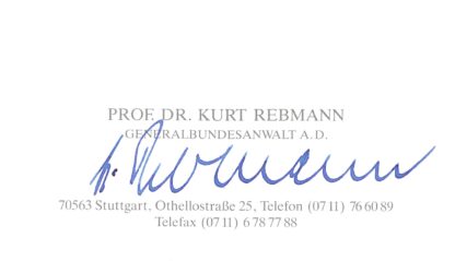 Rebmann, Prof. Dr. Kurt †